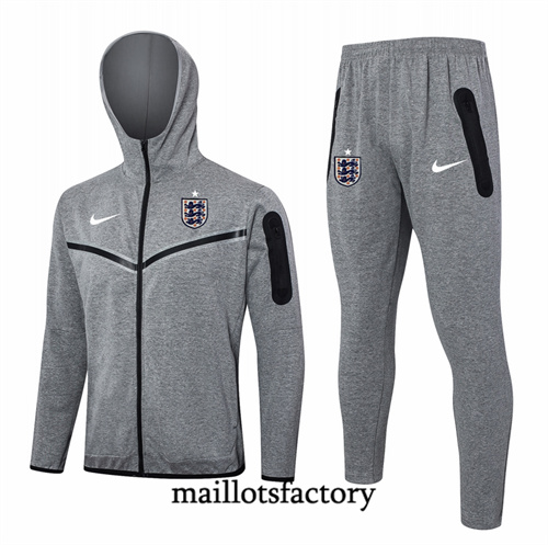 Achat Veste Survetement Angleterre à Capuche2024/25 Gris