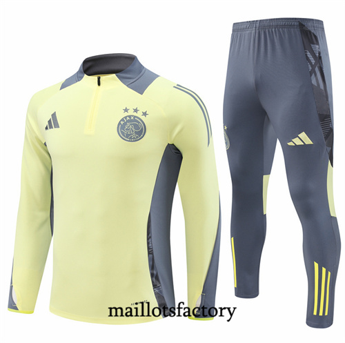 Soldes Survetement Enfant AFC Ajax 2024/25 Jaune Clair