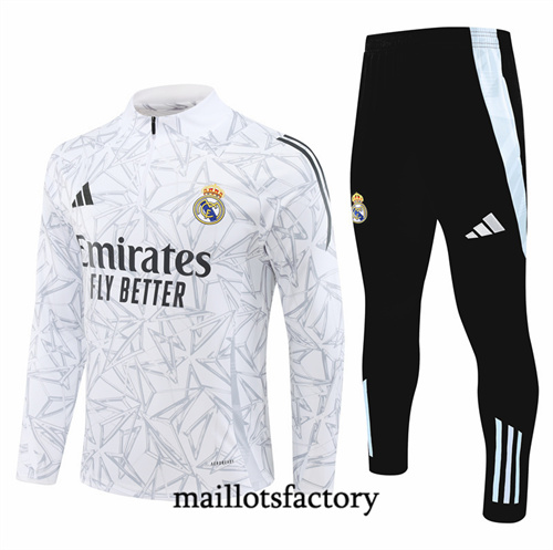 Soldes Survetement Enfant Real Madrid 2024/25 Blanc