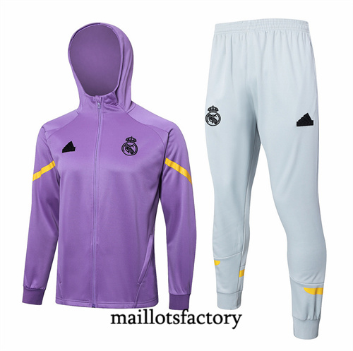 Achat Veste Survetement Real Madrid à Capuche2024/25 Violet