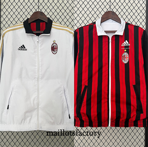 Grossiste Réversible Coupe vent AC Milan 2024/25 Blanc