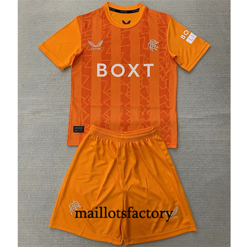 Nouveau Maillot du Rangers FC Enfant 2024/25 Gardien De But orange