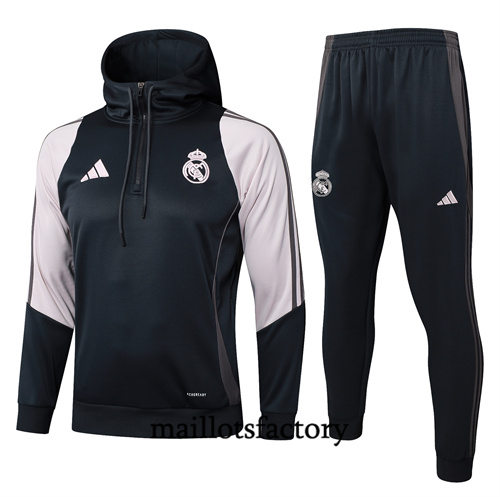 Site Survetement Sweatshirt Enfant à capuche Real Madrid 2024/25 gris foncé