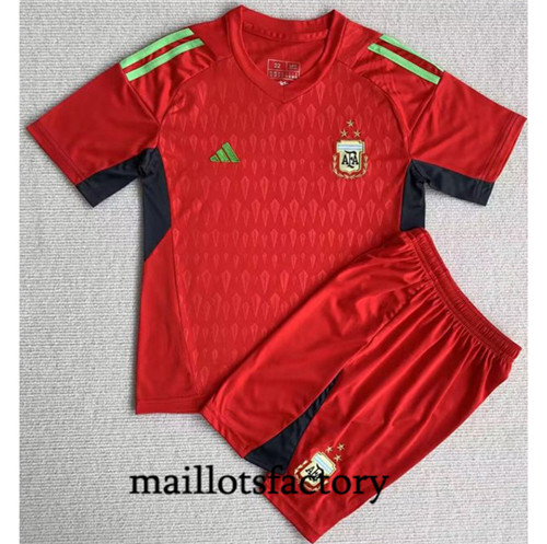 Achat Maillot du Argentine Enfant 2023/24 Gardien De But Rouge fac tory s0103