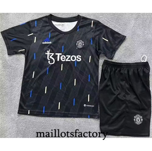 Achat Maillot du Manchester United Enfant 2022/23 Pre Match Noir fac tory s0119