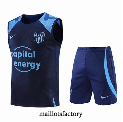 Maillots factory 23320 Kit d'entrainement Maillot du Atletico Madrid Debardeur 2022/23 Bleu Pas Cher Fiable