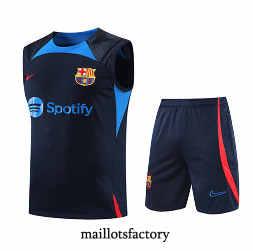 Maillots factory 23323 Kit d'entrainement Maillot du Barcelone Debardeur 2022/23 Bleu Pas Cher Fiable