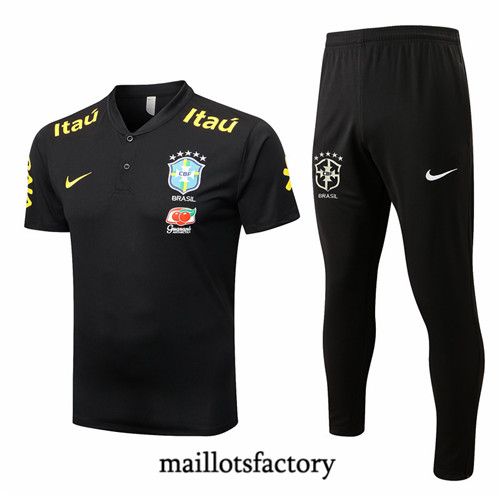 Maillots factory 23349 Kit d'entrainement Maillot du Bresil 2022/23 Noir Pas Cher Fiable