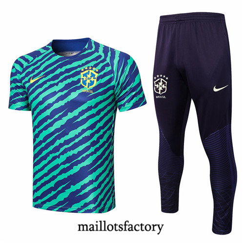 Maillots factory 23350 Kit d'entrainement Maillot du Bresil 2022/23 Bleu Pas Cher Fiable