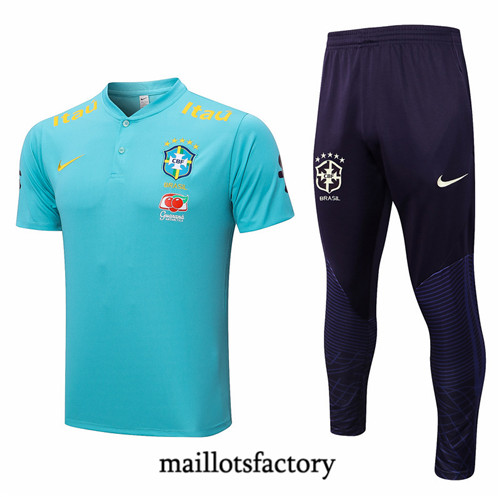 Maillots factory 23351 Kit d'entrainement Maillot du Bresil 2022/23 Bleu Pas Cher Fiable