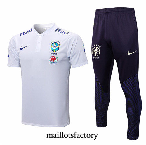 Maillots factory 23352 Kit d'entrainement Maillot du Bresil 2022/23 Blanc Pas Cher Fiable