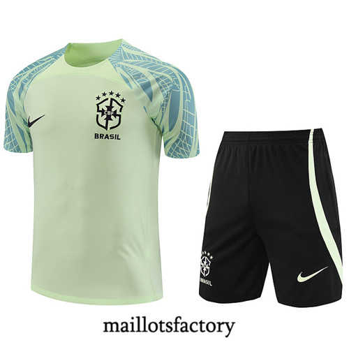 Achat Maillot du Brésil + Short 2022/23 vert fac tory s0403