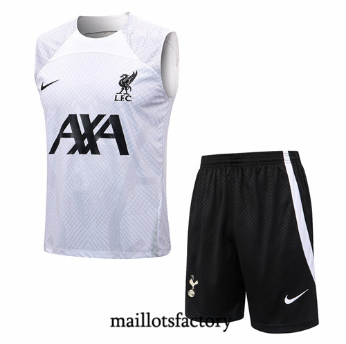 Maillots factory 23358 Kit d'entrainement Maillot du Liverpool Debardeur 2022/23 Blanc Pas Cher Fiable