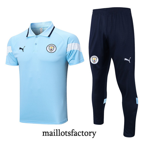 Achat Maillot du Manchester City Polo 2022/23 Bleu fac tory s0469