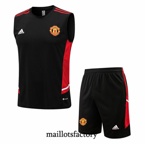 Maillots factory 23362 Kit d'entrainement Maillot du Manchester United Debardeur 2022/23 Noir Pas Cher Fiable