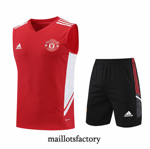 Maillots factory 23363 Kit d'entrainement Maillot du Manchester United Debardeur 2022/23 Rouge Pas Cher Fiable