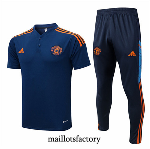 Maillots factory 23369 Kit d'entrainement Maillot du Manchester United 2022/23 Bleu Pas Cher Fiable