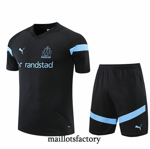 Maillots factory 23332 Kit d'entrainement Maillot du Marseille + Short 2022/23 Noir Pas Cher Fiable