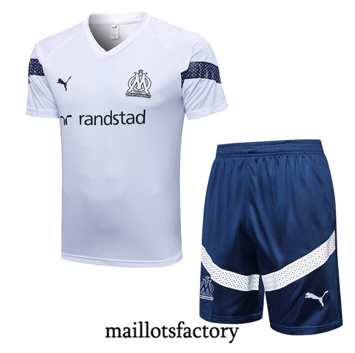 Achat Maillot du Marseille + Short 2022/23 Blanc fac tory s0356