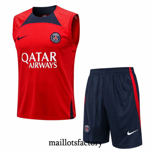 Maillots factory 23336 Kit d'entrainement Maillot du Paris PSG Debardeur 2022/23 Rouge Pas Cher Fiable