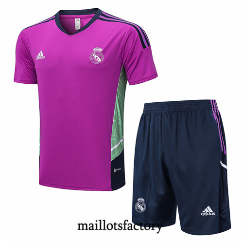 Maillots factory 23327 Kit d'entrainement Maillot du Real Madrid + Short 2022/23 Pourpre Pas Cher Fiable