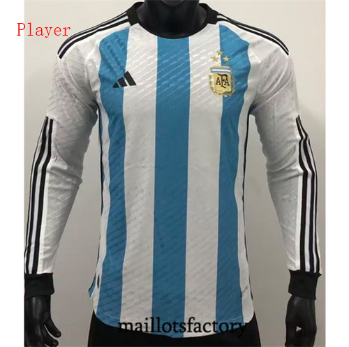 Maillots factory 23545 Maillot de Player Argentine 2022/23 Domicile 3 star Manche Longue Pas Cher Fiable