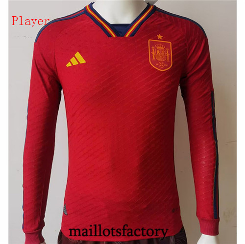 Maillots factory 23555 Maillot de Player Espagne 2022/23 Domicile Manche Longue Pas Cher Fiable