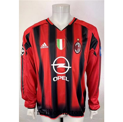 Achat Maillot du Retro AC Milan 2004-05 Domicile Manche Longue fac tory s0293