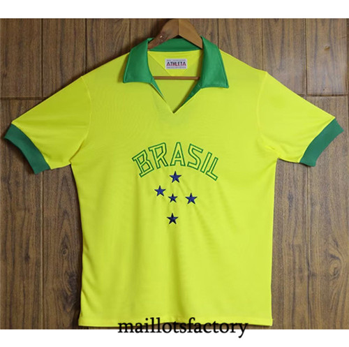 Maillots factory 23592 Maillot du Retro Brésil 1958 Domicile Pas Cher Fiable