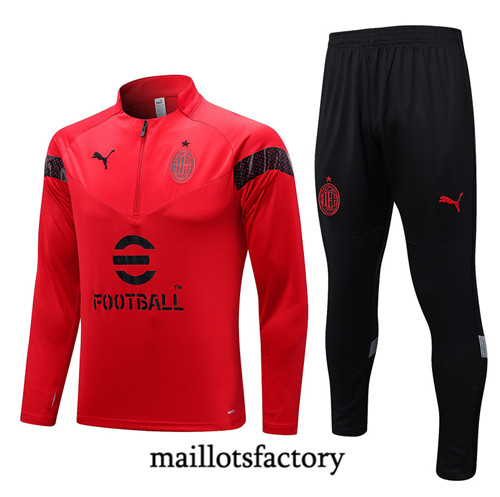 Achat Maillot du Survetement AC Milan 2022/23 rouge fac tory s0695