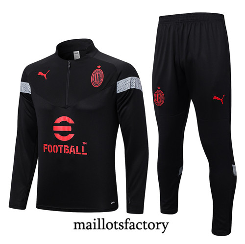 Achat Maillot du Survetement AC Milan 2022/23 noir fac tory s0696