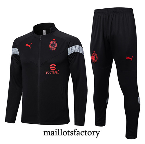 Achat Maillot du Veste Survetement AC Milan 2022/23 noir fac tory s0697