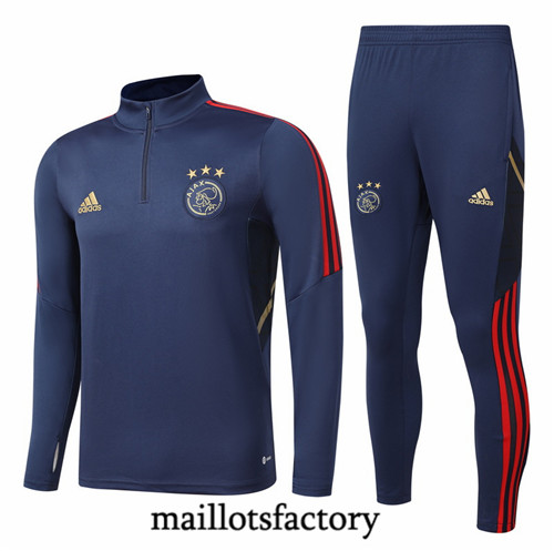 Maillots factory 23001 Survetement du foot AFC Ajax 2022/23 Bleu Pas Cher Fiable