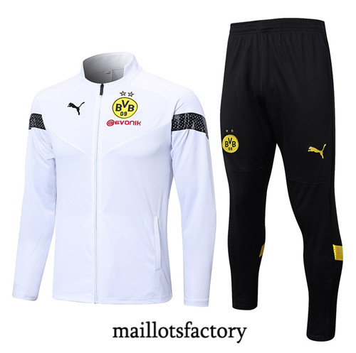 Achat Maillot du Veste Survetement Borussia Dortmund 2022/23 Blanc fac tory s0525