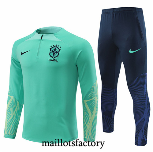 Maillots factory 23087 Survetement du foot Bresil 2022/23 Bleu Pas Cher Fiable