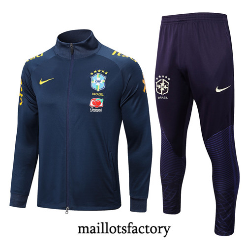 Achat Maillot du Veste Survetement Brésil 2022/23 Bleu fac tory s0601