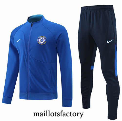 Maillots factory 23120 Veste Survetement du foot Chelsea 2022/23 Bleu Pas Cher Fiable