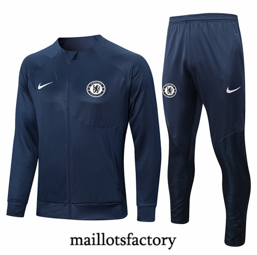 Maillots factory 23123 Veste Survetement du foot Chelsea 2022/23 Bleu Pas Cher Fiable