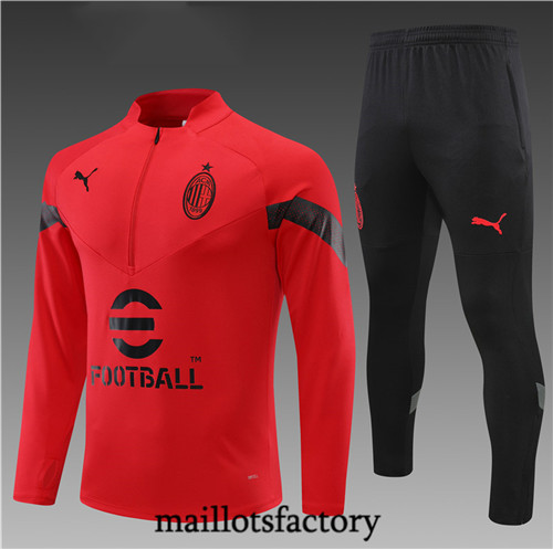 Maillots factory 23293 Survetement Enfant du foot AC Milan 2022/23 Rouge Pas Cher Fiable