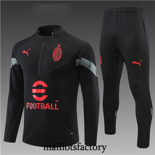 Maillots factory 23294 Survetement Enfant du foot AC Milan 2022/23 Noir Pas Cher Fiable