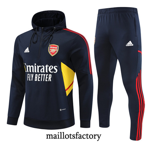 Achat Maillot du Survetement Enfant Arsenal 2022/23 à capuche Bleu fac tory s0756