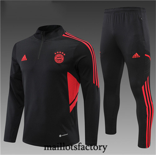 Maillots factory 23168 Survetement Enfant du foot Bayern Munich 2022/23 Noir Pas Cher Fiable