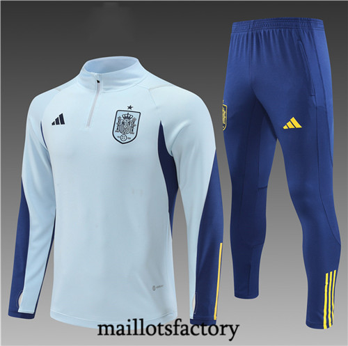 Maillots factory 23246 Survetement Enfant du foot Espagne 2022/23 Bleu Pas Cher Fiable