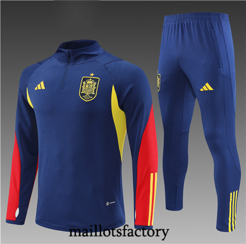 Maillots factory 23247 Survetement Enfant du foot Espagne 2022/23 Bleu Pas Cher Fiable