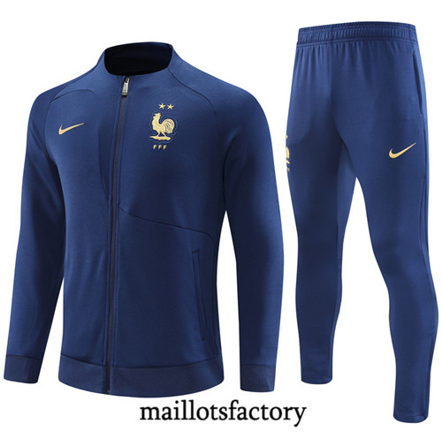 Achat Maillot du Veste Survetement Enfant France 2022/23 Bleu fac tory s0752