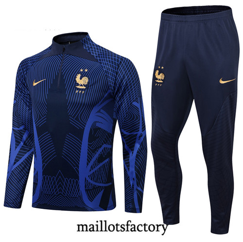 Achat Maillot du Survetement Enfant France 2022/23 Bleu fac tory s0753