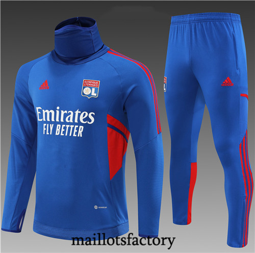 Maillots factory 23200 Survetement Enfant du foot Lyon 2022/23 Bleu Pas Cher Fiable