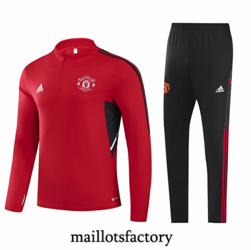 Maillots factory 23282 Survetement Enfant du foot Manchester United 2022/23 Rouge Pas Cher Fiable