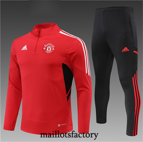 Maillots factory 23284 Survetement Enfant du foot Manchester United 2022/23 Rouge Pas Cher Fiable