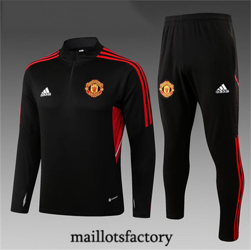 Maillots factory 23288 Survetement Enfant du foot Manchester United 2022/23 Noir Pas Cher Fiable